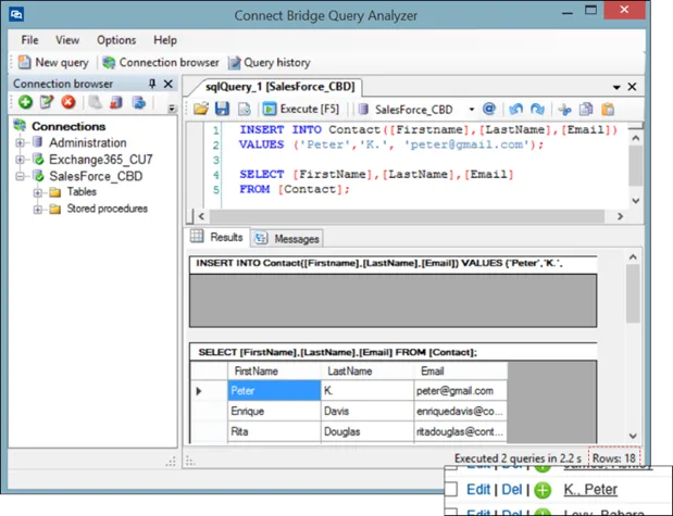 Intégration SQL de l'image Exchange et Salesforce 11