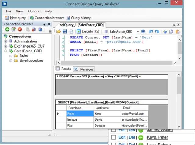 Intégration SQL de l'image Exchange et Salesforce 12