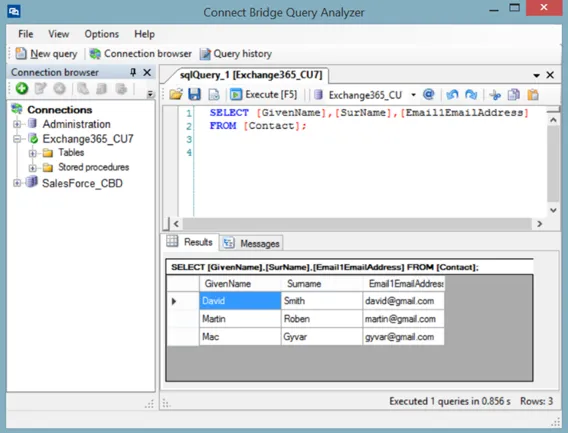 Intégration SQL de Exchange et Salesforce image 5