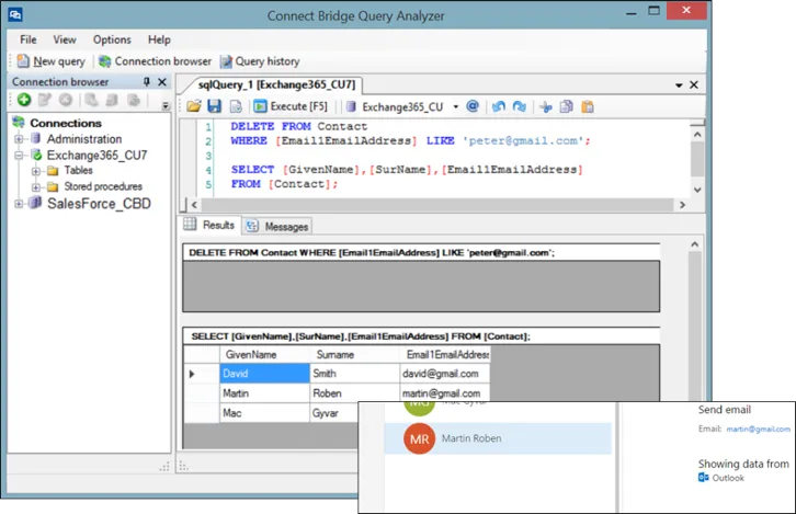 Intégration SQL des images Exchange et Salesforce 8