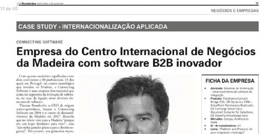 Imagem de destaque para "Empresa do Centro Internacional de Negócios da Madeira com software B2B inovador"