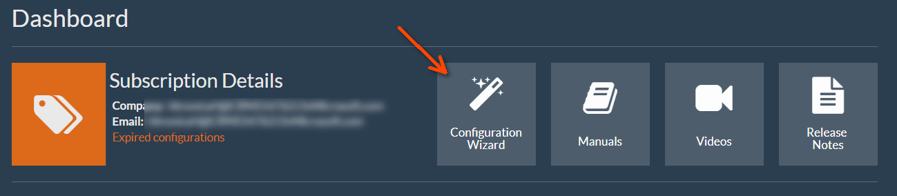 Dashboard quick links section
