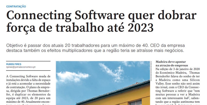 Image en vedette pour "Connecting Software veut doubler ses effectifs d'ici 2023"