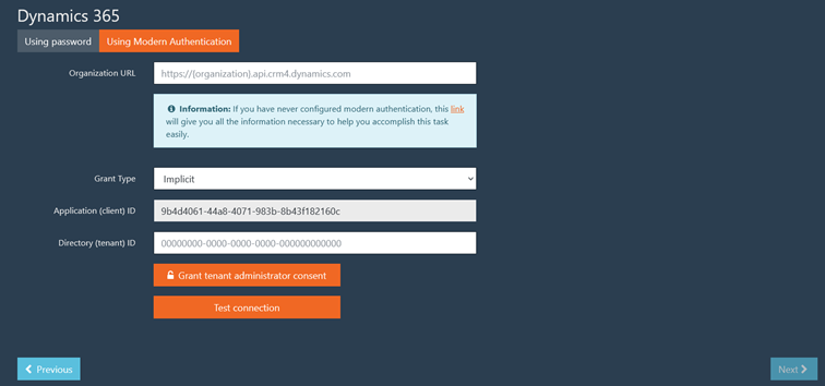 D365 Connection using modern authentication
