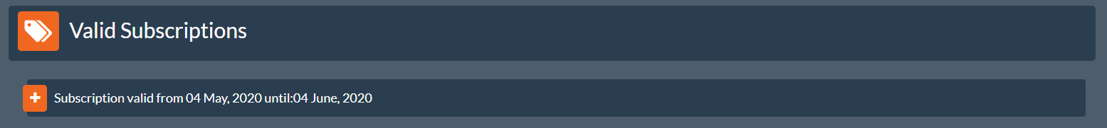 Valid Subscriptions