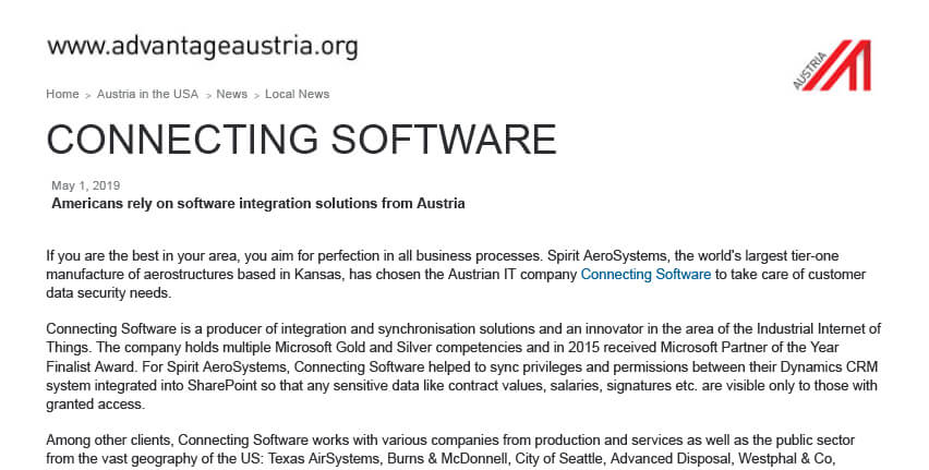 Imagem em destaque para "Americanos confiam em soluções de integração de software da Áustria"