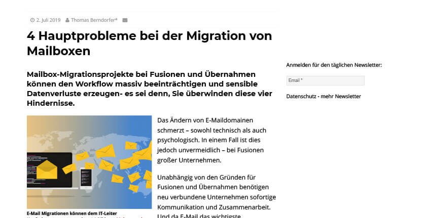 4 Hauptprobleme, die bei der Mailbox-Migration zu lösen sind