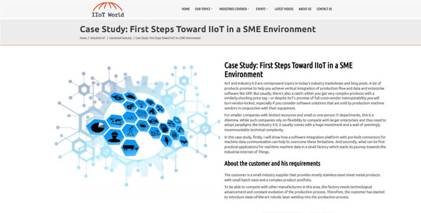 ケーススタディ中小企業の環境におけるIIoTへの第一歩