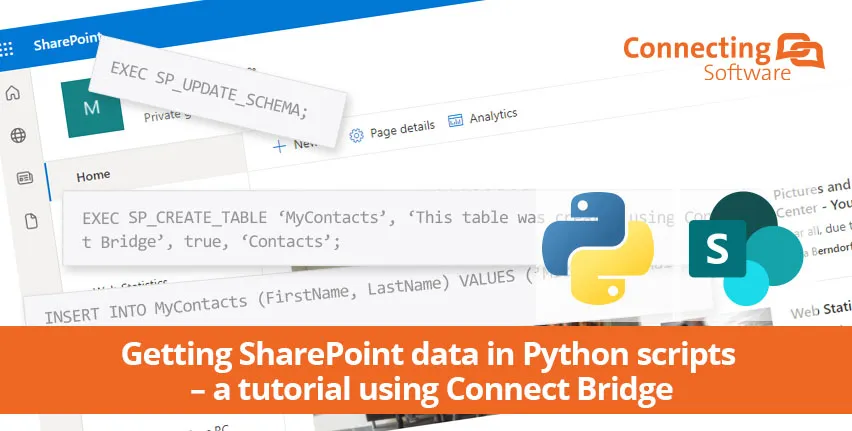 Obtendo o tutorial de scripts python de dados SharePoint usando o connect bridge