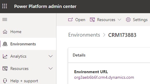 Power Plaform Admin Center - 環境