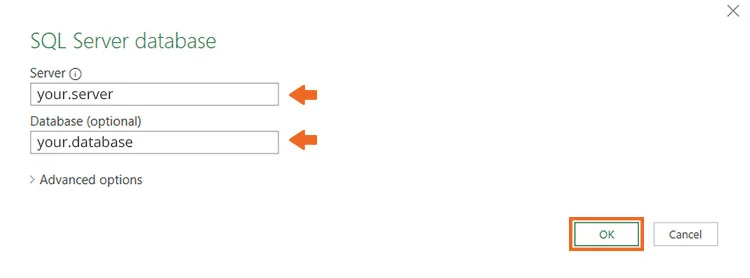 Connecter Excel à SQL - Étape 4 - Détails de la connexion