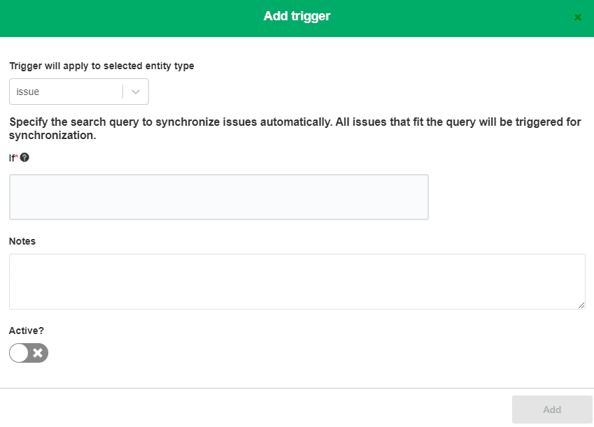 Jira and Service Now integration step-by-step - Add trigger