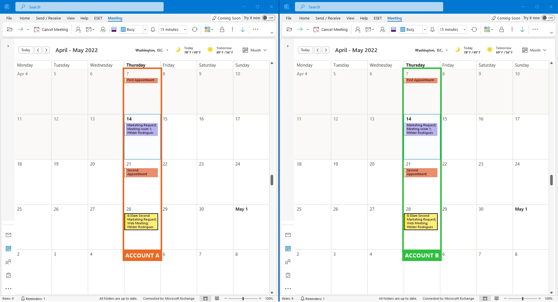 Outlook синхронизация календаря