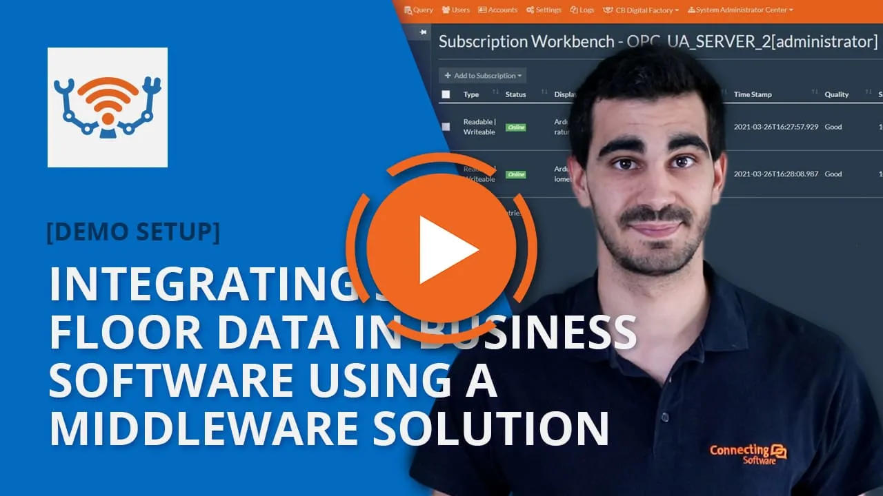 Demo video - Integratie van werkvloergegevens in bedrijfssoftware met behulp van een middleware-oplossing