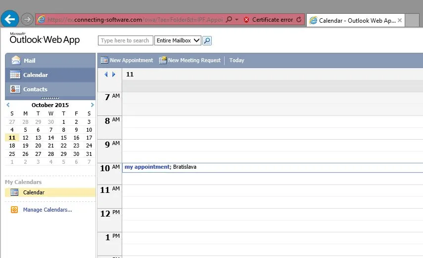 Exchange-Kalender in Node.js