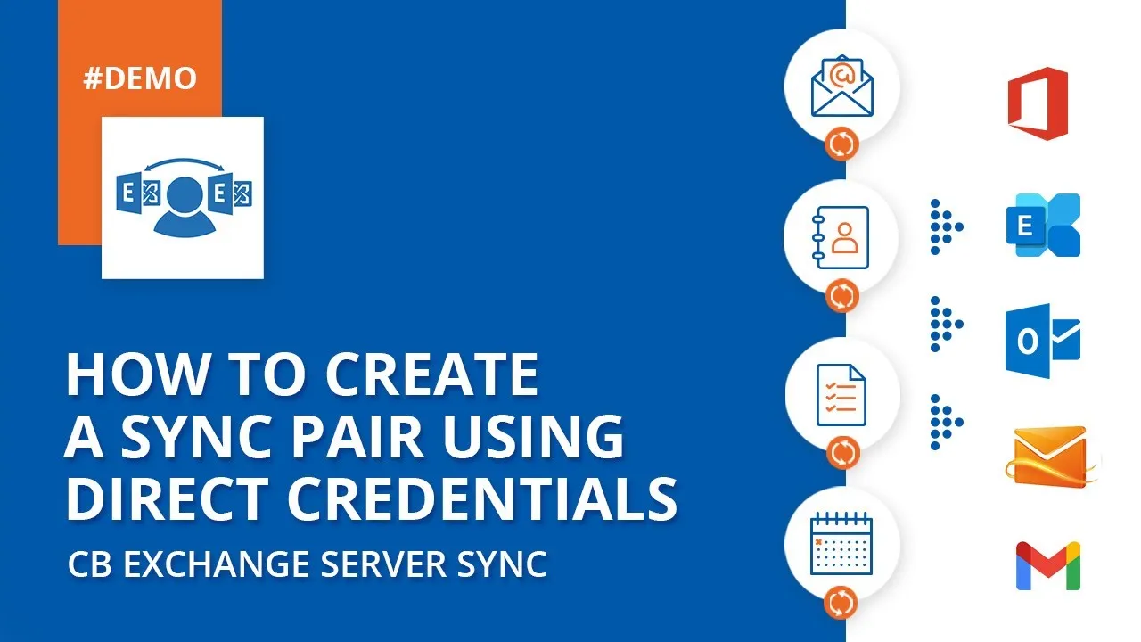 Come creare una coppia di sincronizzazione utilizzando le credenziali dirette nel server di CB-Exchange-Sync