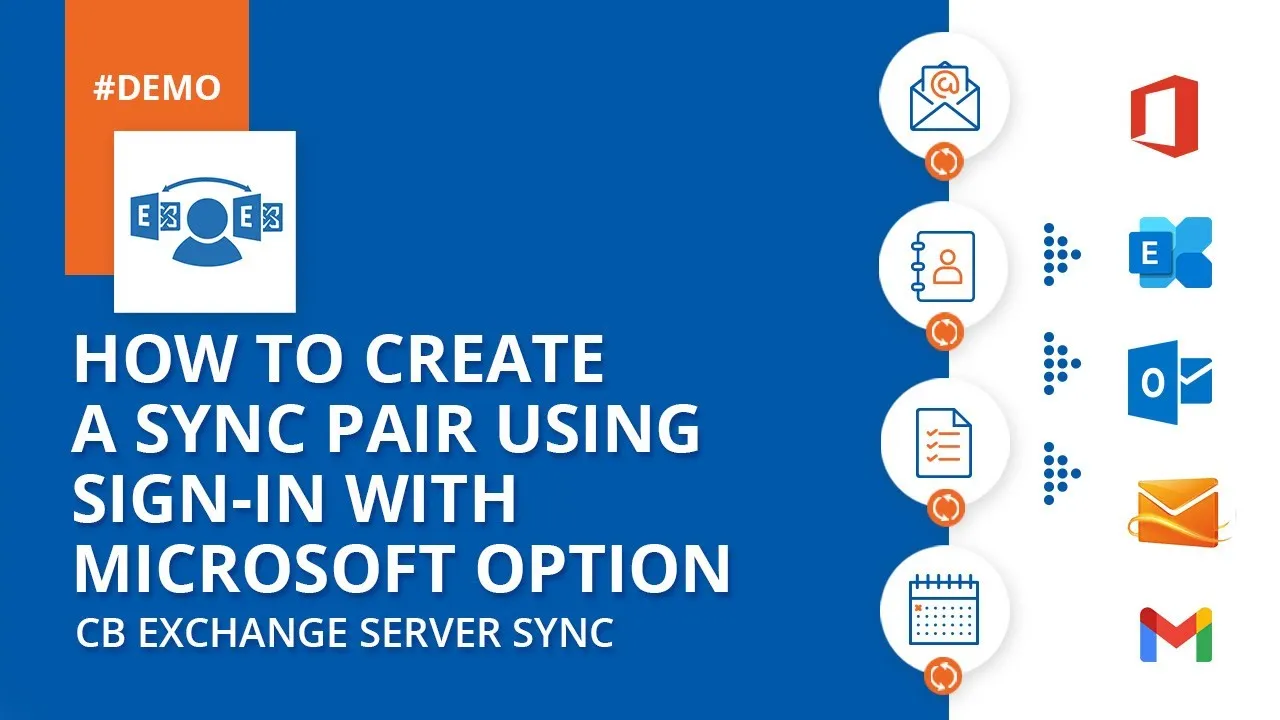 Cómo crear un par de sincronización mediante la opción de inicio de sesión con Microsoft en CB-Exchange-Server-Sync
