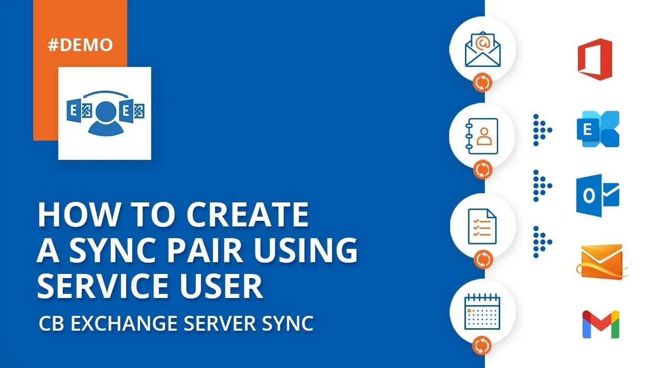 Hoe maak je een synchronisatiepaar met behulp van de service-gebruiker in de CB-Exchange-server?