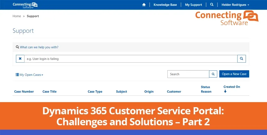 Cabeçalho do Portal de Serviço ao Cliente Dynamics 365 parte 2
