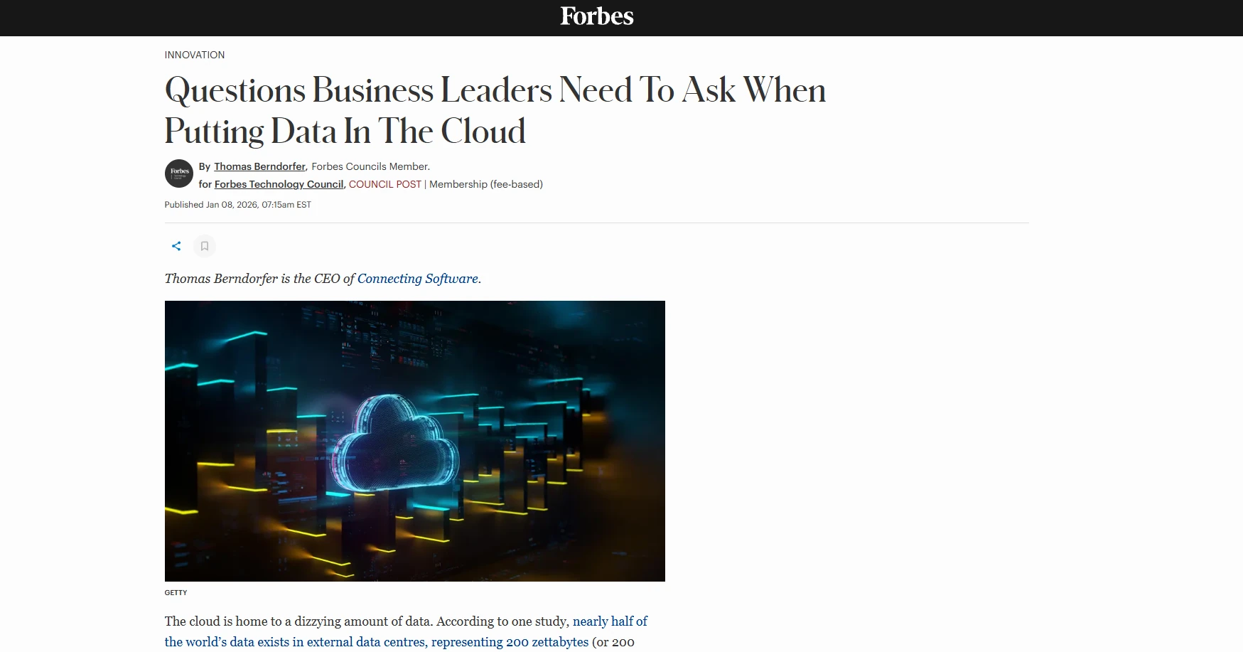 Featured image for “Preguntas que los líderes empresariales deben hacerse al poner los datos en la nube”