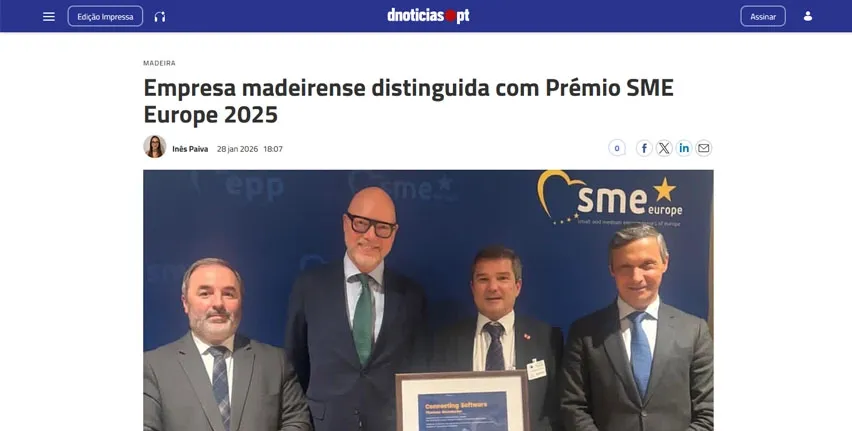 Featured image for “Una empresa de software de Madeira gana el SME Europe Award”