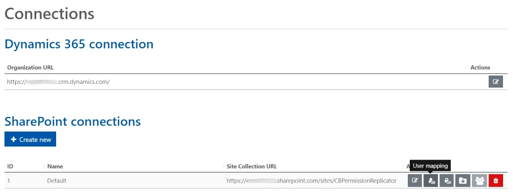 Aprire la mappatura degli utenti in CB Dynamics 365 to SharePoint Permissions Replicator
