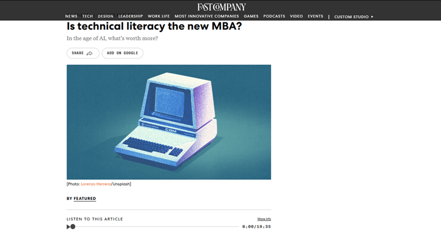 ¿Es la alfabetización tecnológica el nuevo MBA?