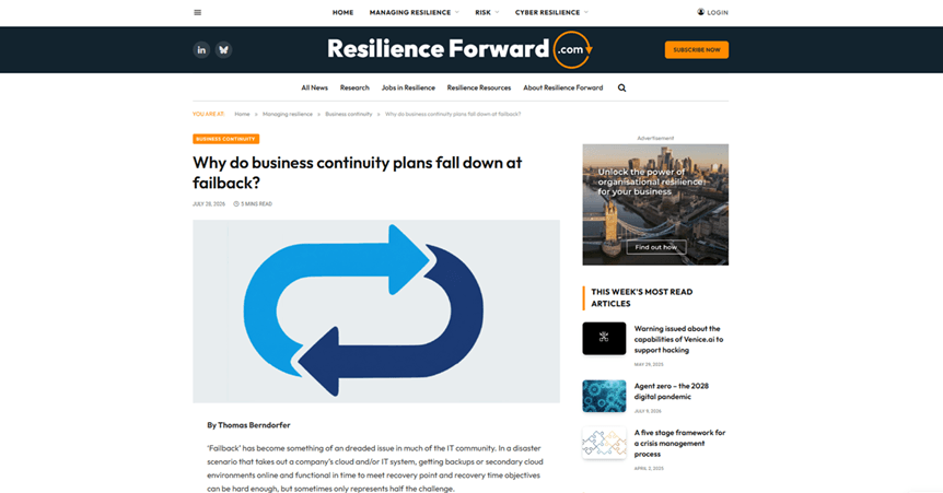 Warum scheitern Business-Continuity-Pläne beim Failback?