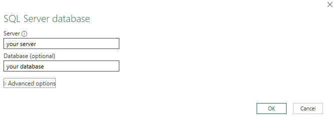 Connect Excel to SQL - Step 4 - Connection Details